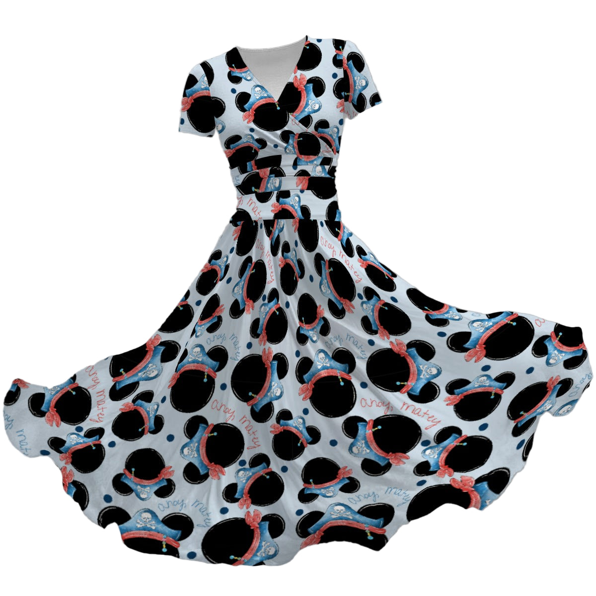 Pirate Life Adventure - Women's V-Neck Ruched Midi Dress