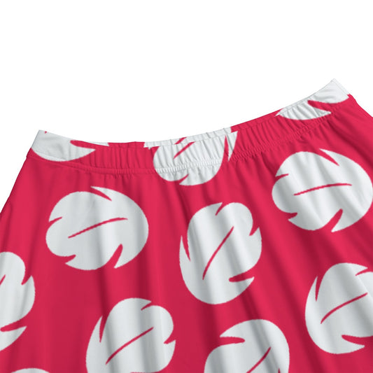 Island Leaf Print - Women’s Pocket Midi Skirt