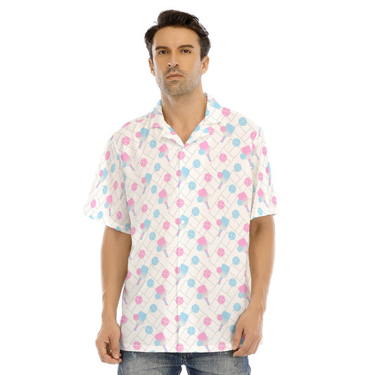 Pickleball Court Spin - Men's Hawaiian Button Up Shirt