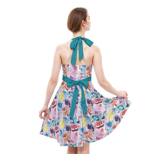Floral Emotions - Women's Halter Vintage Pocket Dress