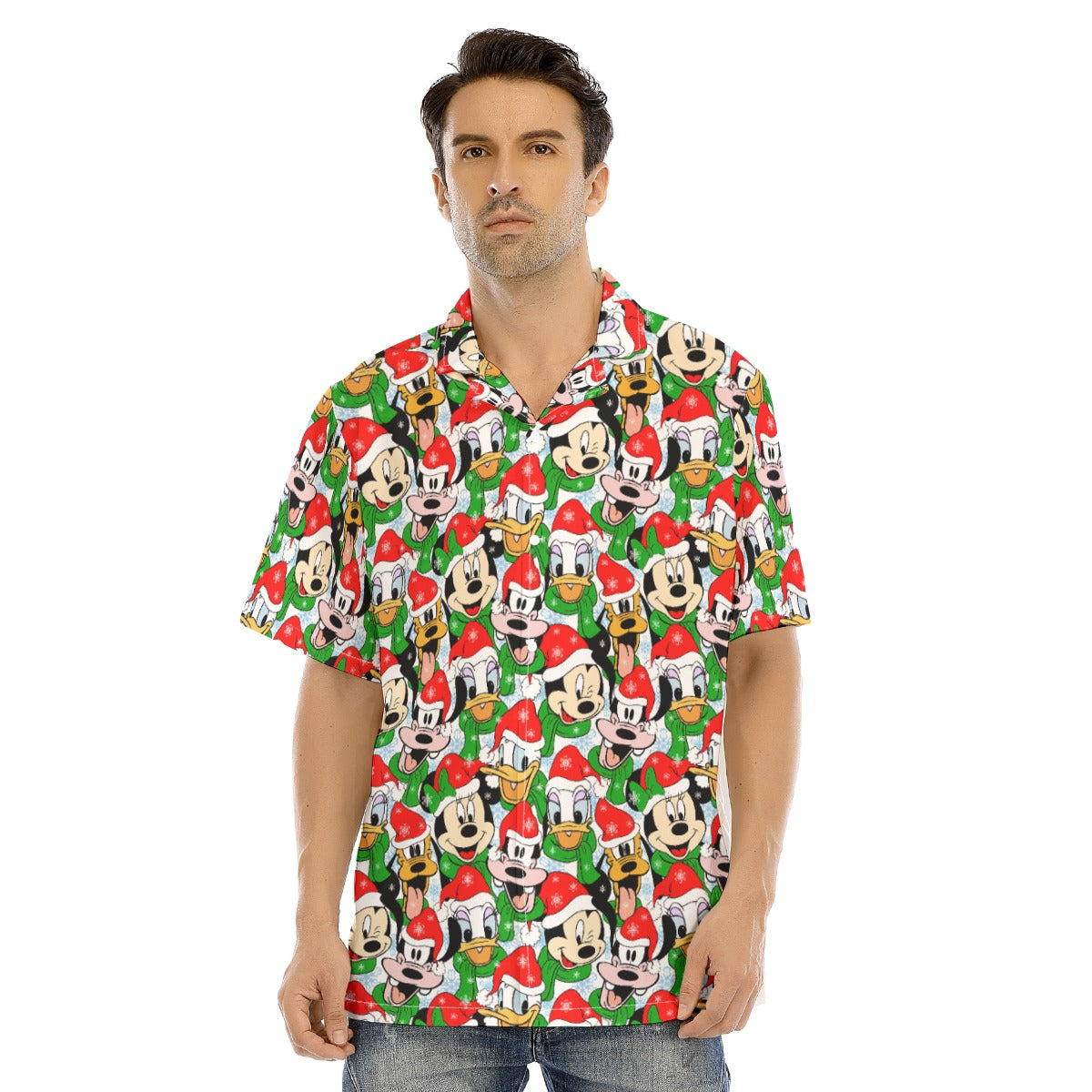 Mouse Friends in Santa HatsHats - Men's Hawaiian Button Up Shirt
