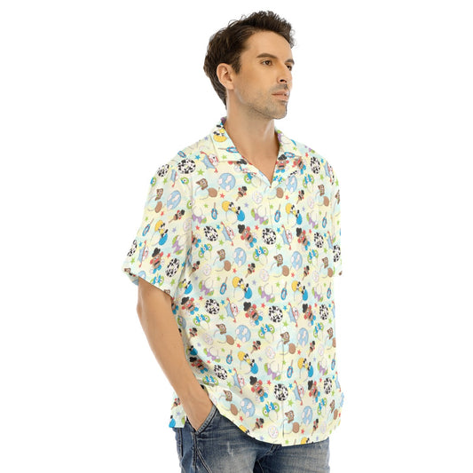 Playful Toy Style Icons - Men's Hawaiian Button Up Shirt