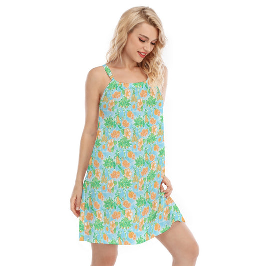 Neon Tangerine Island Pals - Women’s Adjustable Sundress