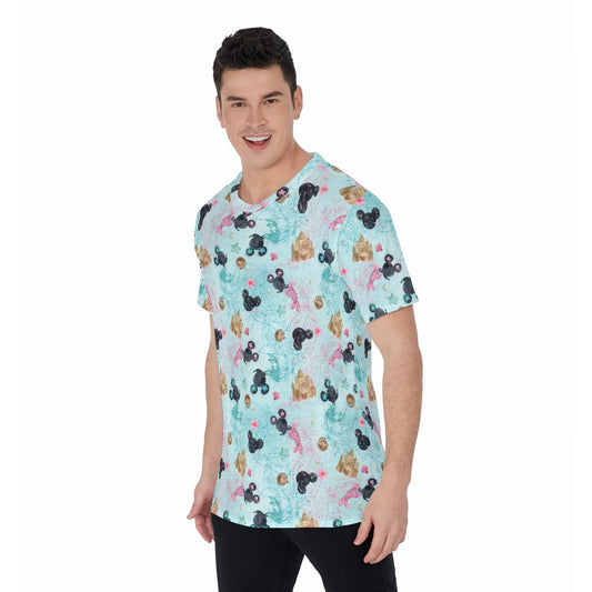 Watercolor Mermaid Mouse Ears - Men's Short Sleeve T-Shirt