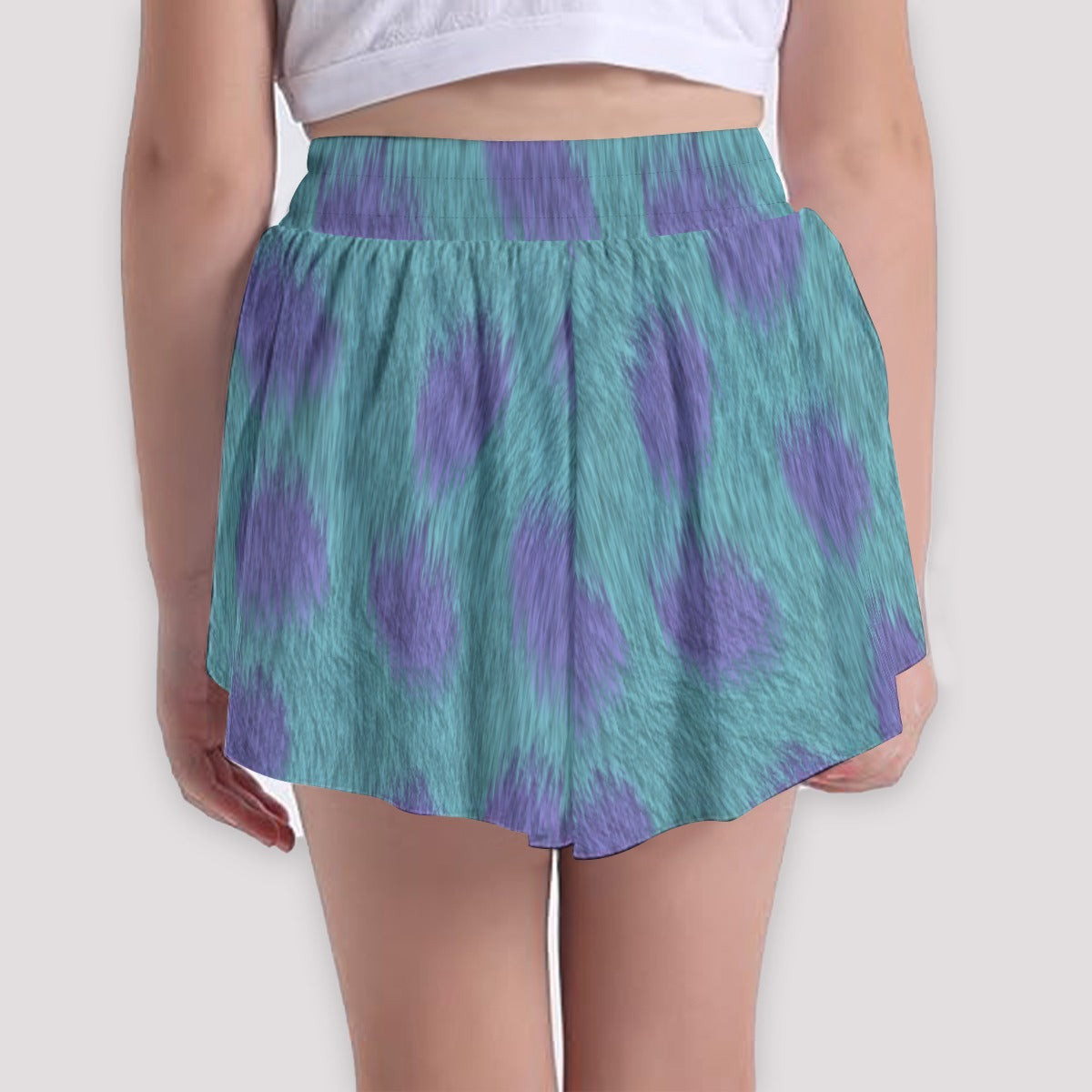 Turquoise Monster Spots - Girls’ Flowy Pocket Shorts