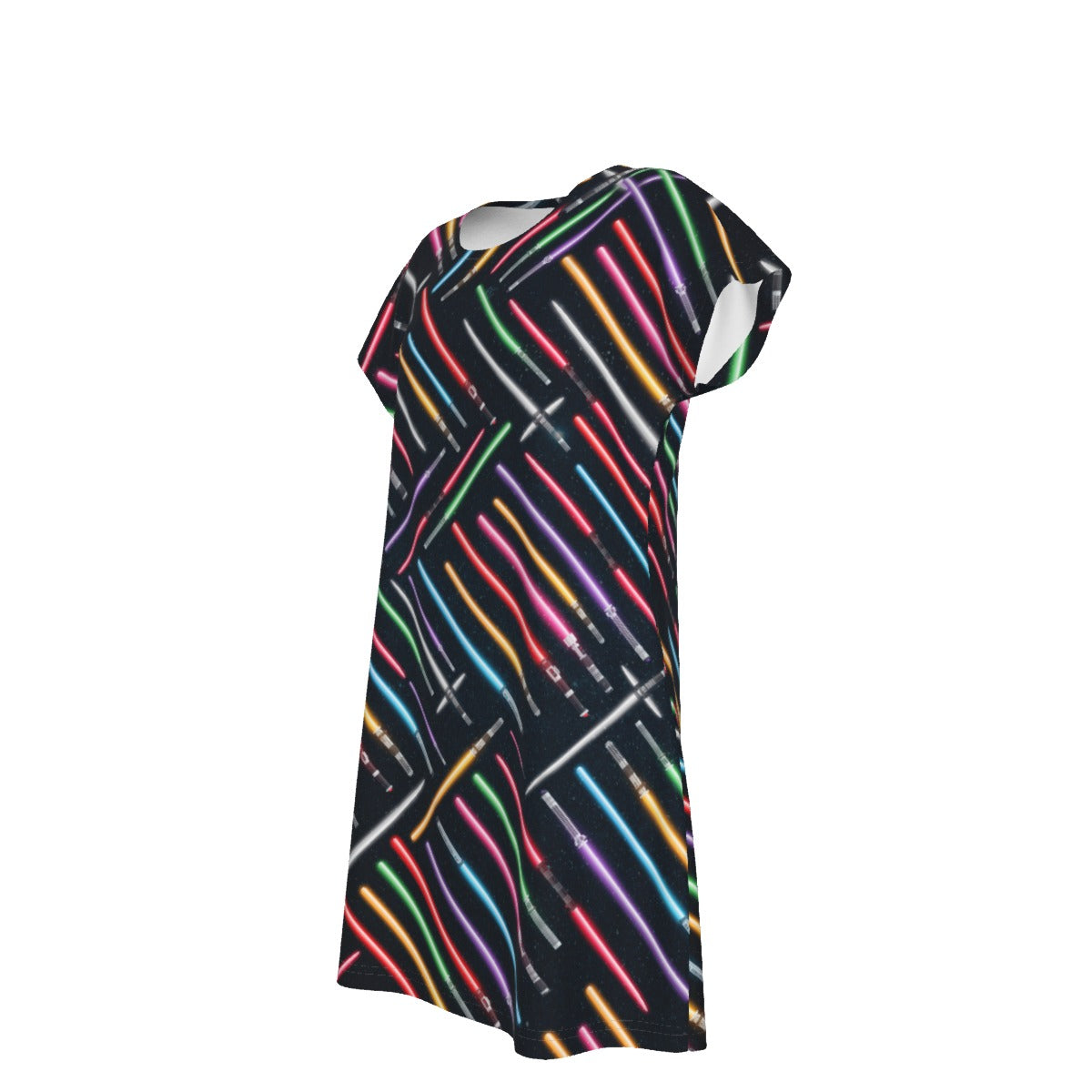 Vibrant Galaxy Sabers - Women's T-Shirt Dress
