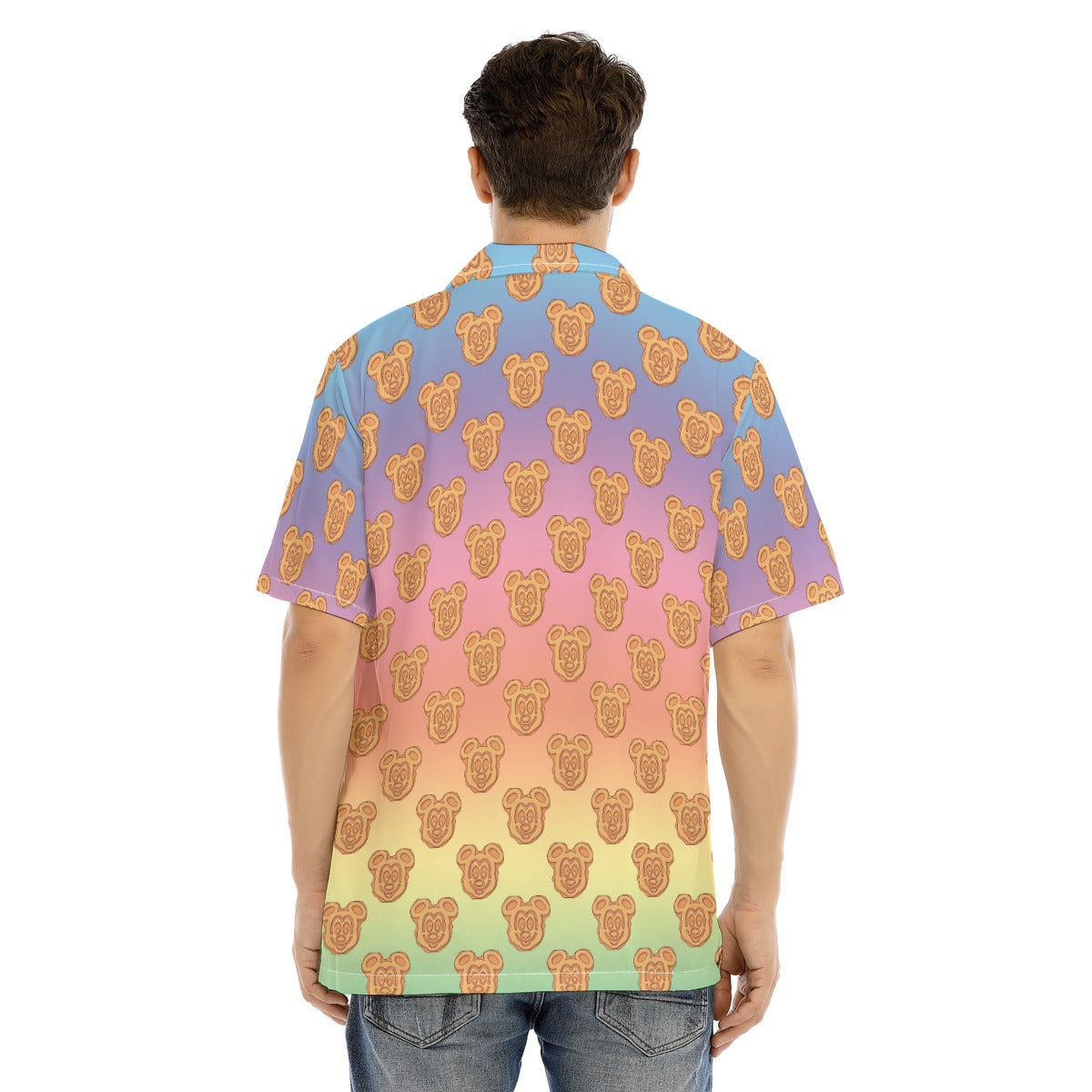 Rainbow Mouse Waffles - Men's Hawaiian Button Up Shirt