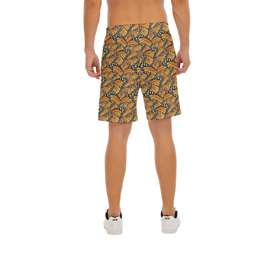 Animal Print - Monarch Butterfly - Men’s Pocket Beach Shorts