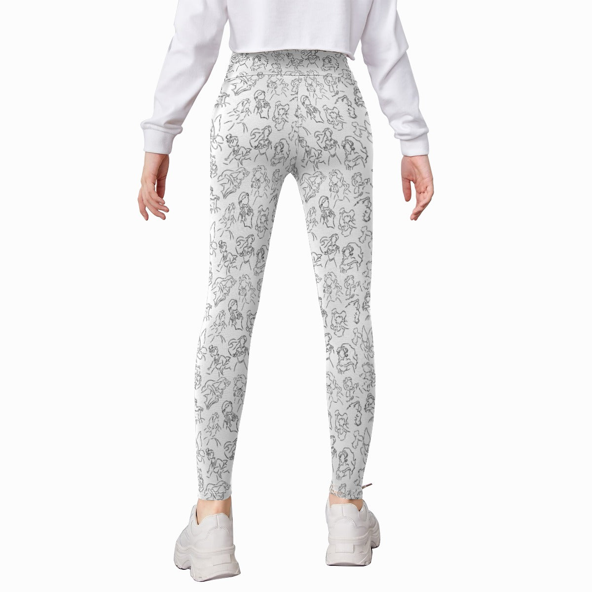 Monochrome Royal Silhouettes - Kid's Leggings