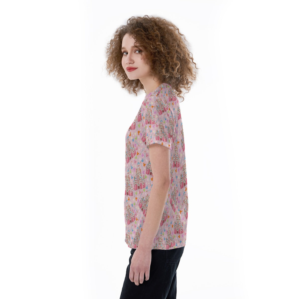 25th Birthday Cake Castle - Women's Short Sleeve V-Neck T-Shirt