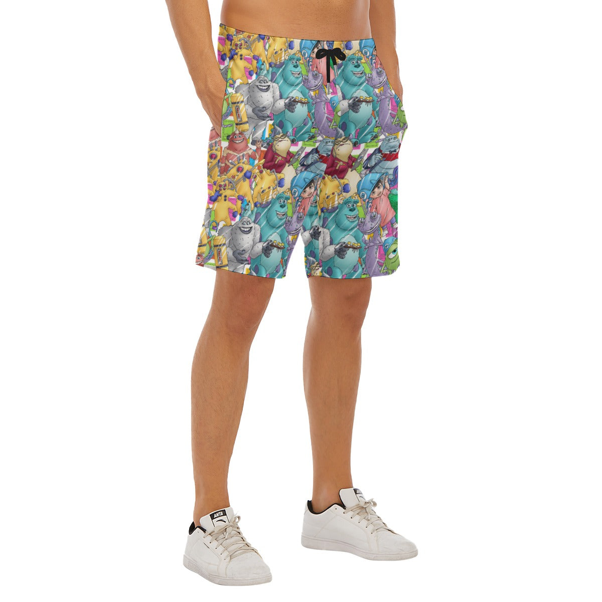 Monster Mayhem Sketched - Men’s Pocket Beach Shorts