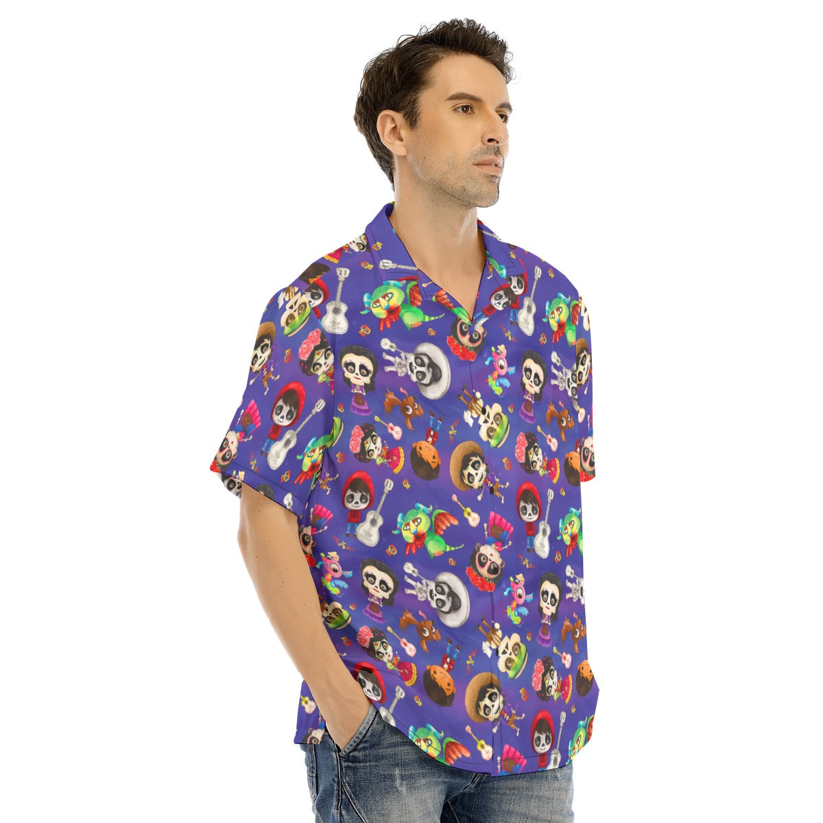 Poco Loco Día de Muertos - Men's Hawaiian Button Up Shirt