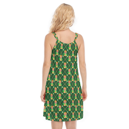Geometric Citrus Delight - Women’s Adjustable Sundress