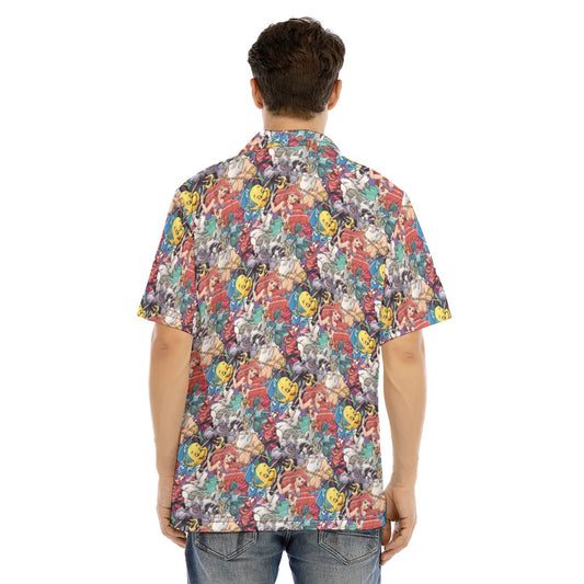 Undersea Crew Sketch - Men's Hawaiian Button Up Shirt