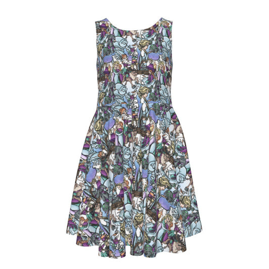 Enchanted Winter Journey - Kid's Sleeveless Skater Dress