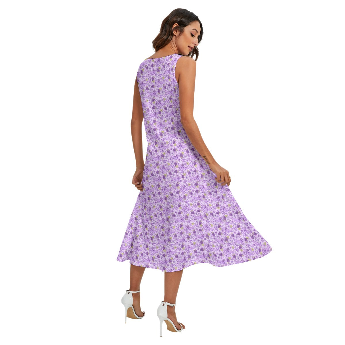 Fruitimals - Blackberry Axolotls - Women’s Diagonal Pocket Midi Dress