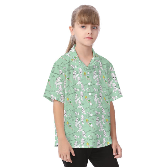 Drawing Pixie Fairy - Kid's Hawaiian Button Up Shirt