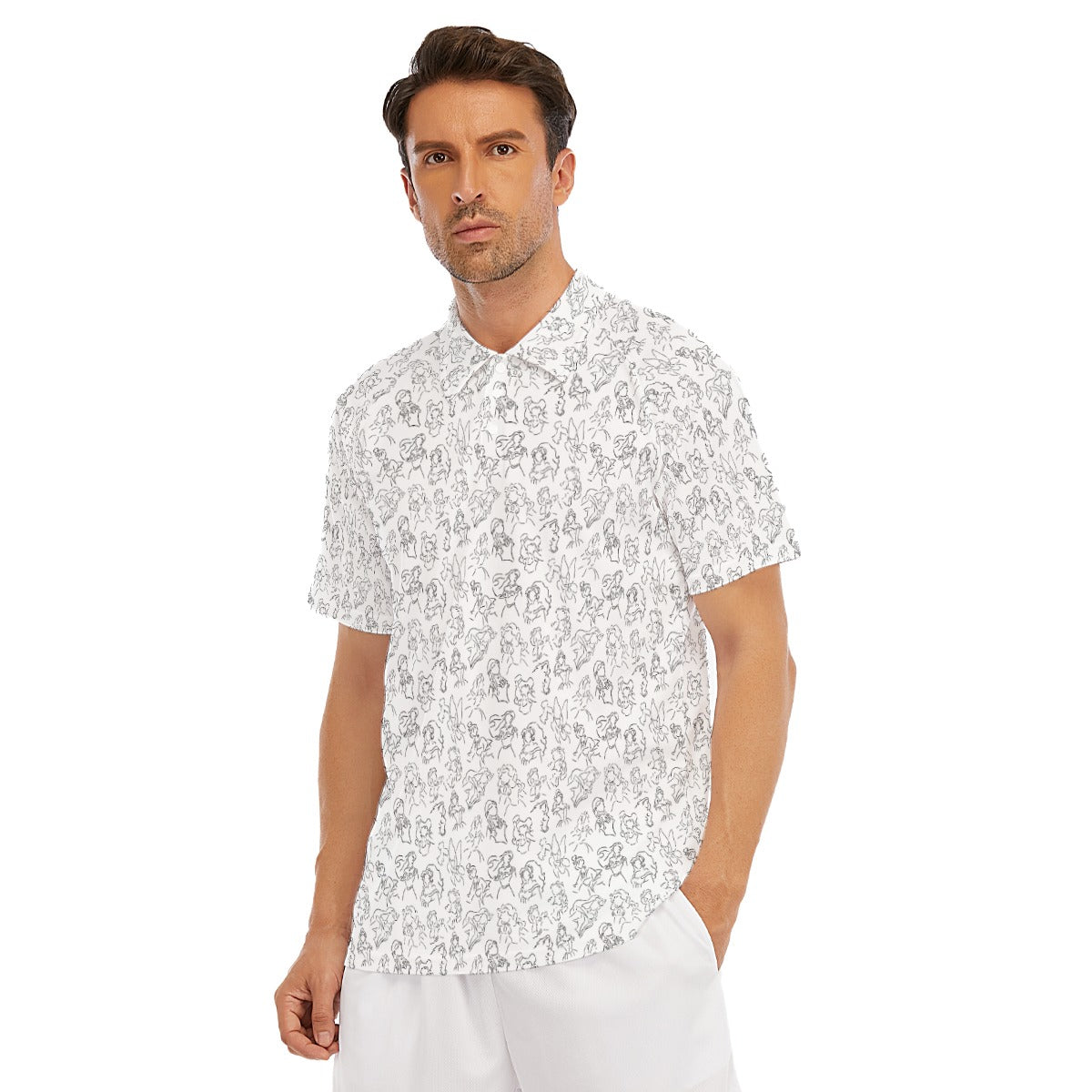 Monochrome Royal Silhouettes - Men's Polo Shirt