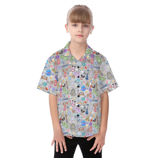 EC Around The World Experience - Kid's Hawaiian Button Up Shirt
