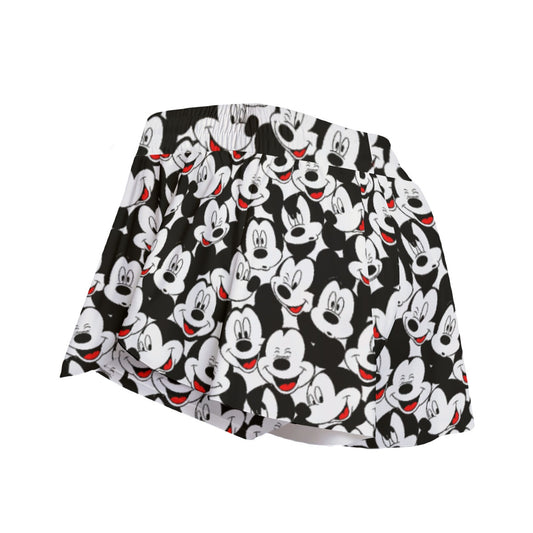 Many Faces of Classic Mouse - Women's Flowy Pocket Shorts