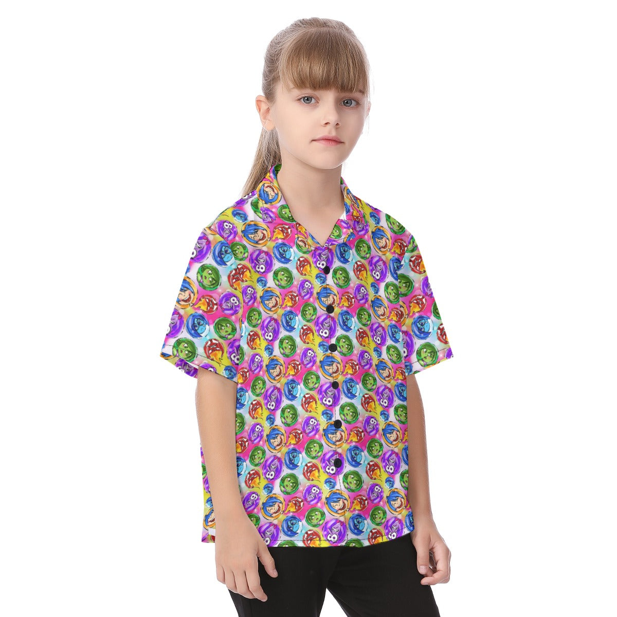 Inside Out Emotions - Kid's Hawaiian Button Up Shirt