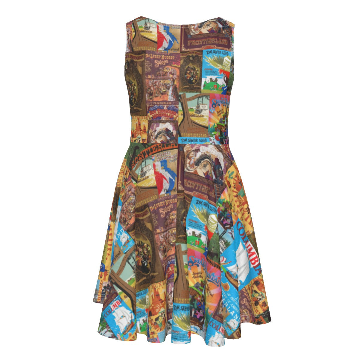 Vintage Frontier Ride Posters- Kid's Sleeveless Skater Dress