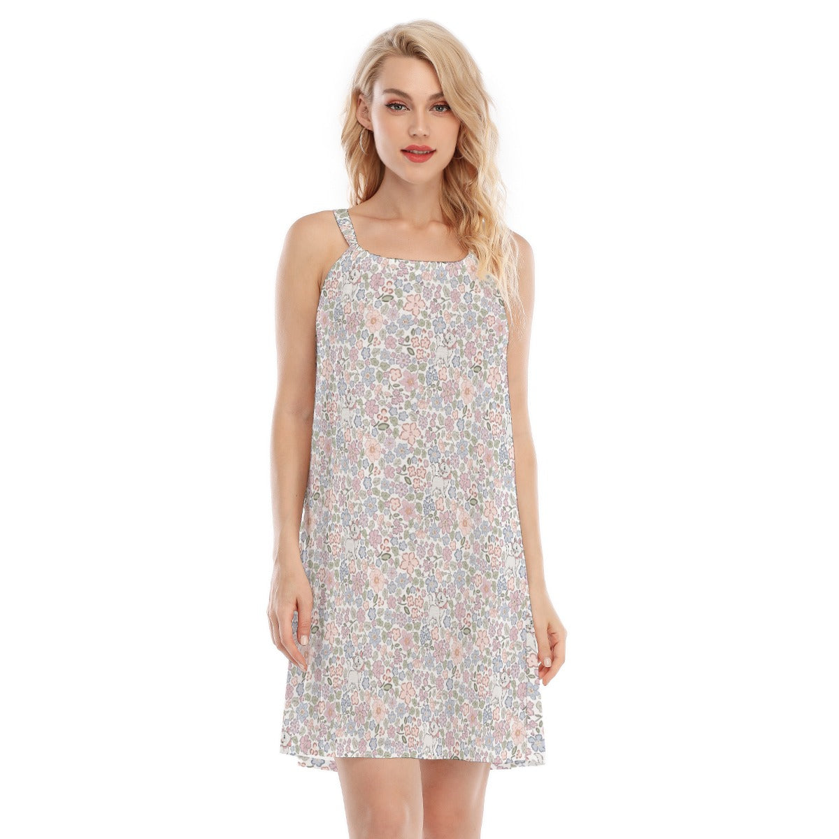 Springtime Kitten Garden Elegance - Women’s Adjustable Sundress