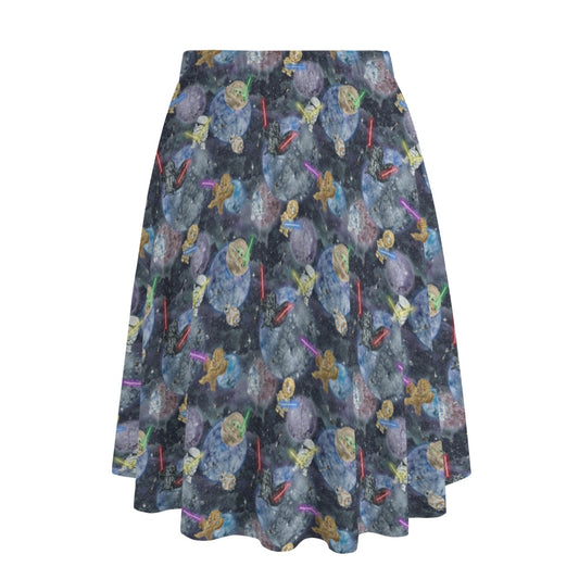 Watercolor Cosmic Battle - Women’s Pocket Midi Skirt