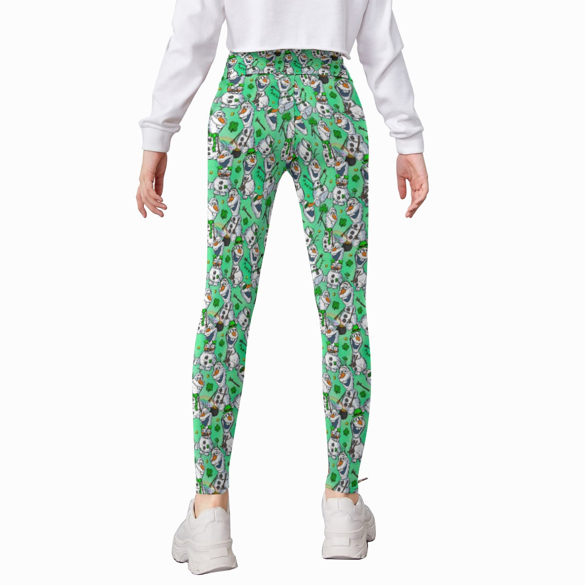 Sketched Snowman St. Patrick’s Day - Kid's Leggings