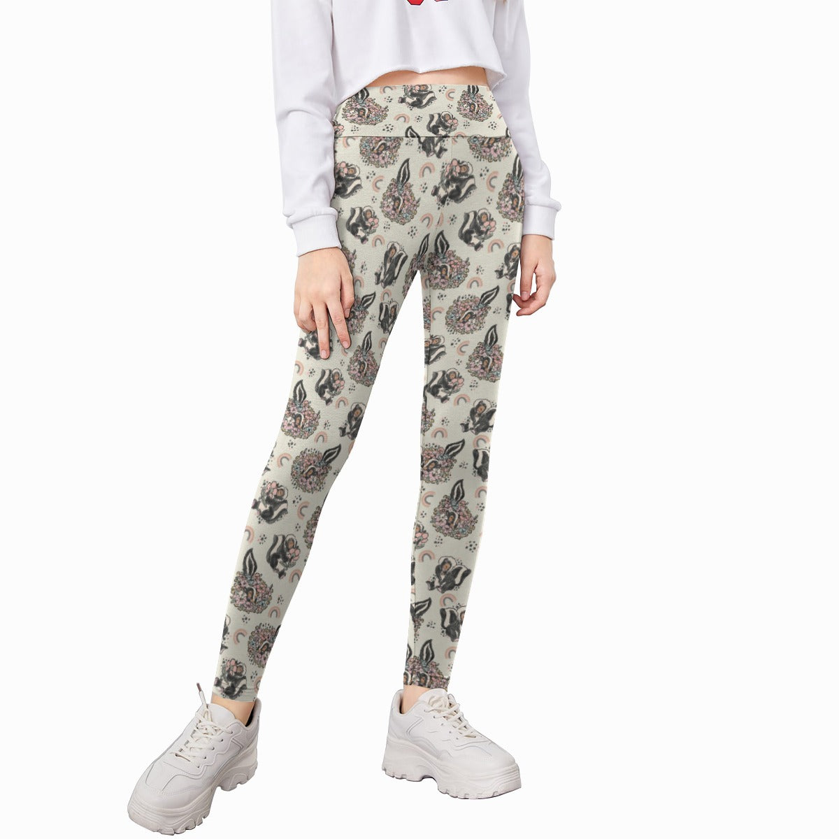 Bashful Blooming Skunk - Kid's Leggings