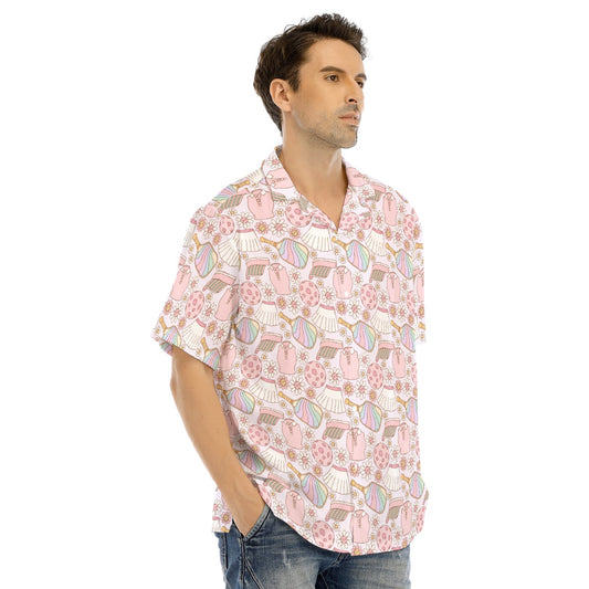 Rainbow Pickleball - Men's Hawaiian Button Up Shirt