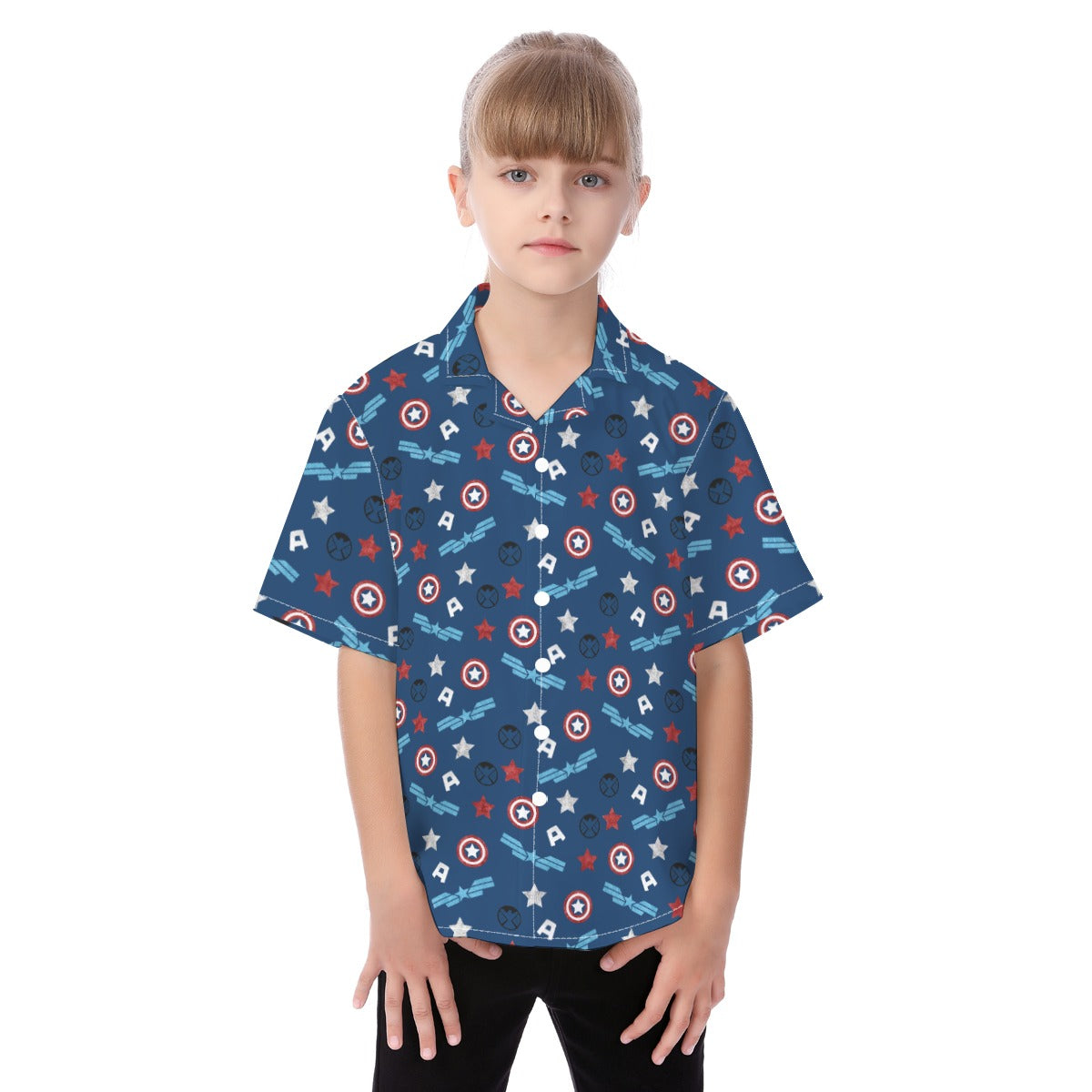 American Superhero - Kid's Hawaiian Button Up Shirt