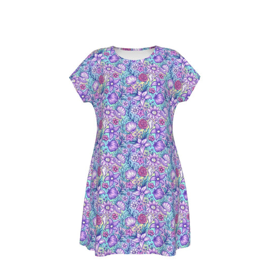 Fairytale Florals – Mermaid Princess - Women's T-Shirt Dress