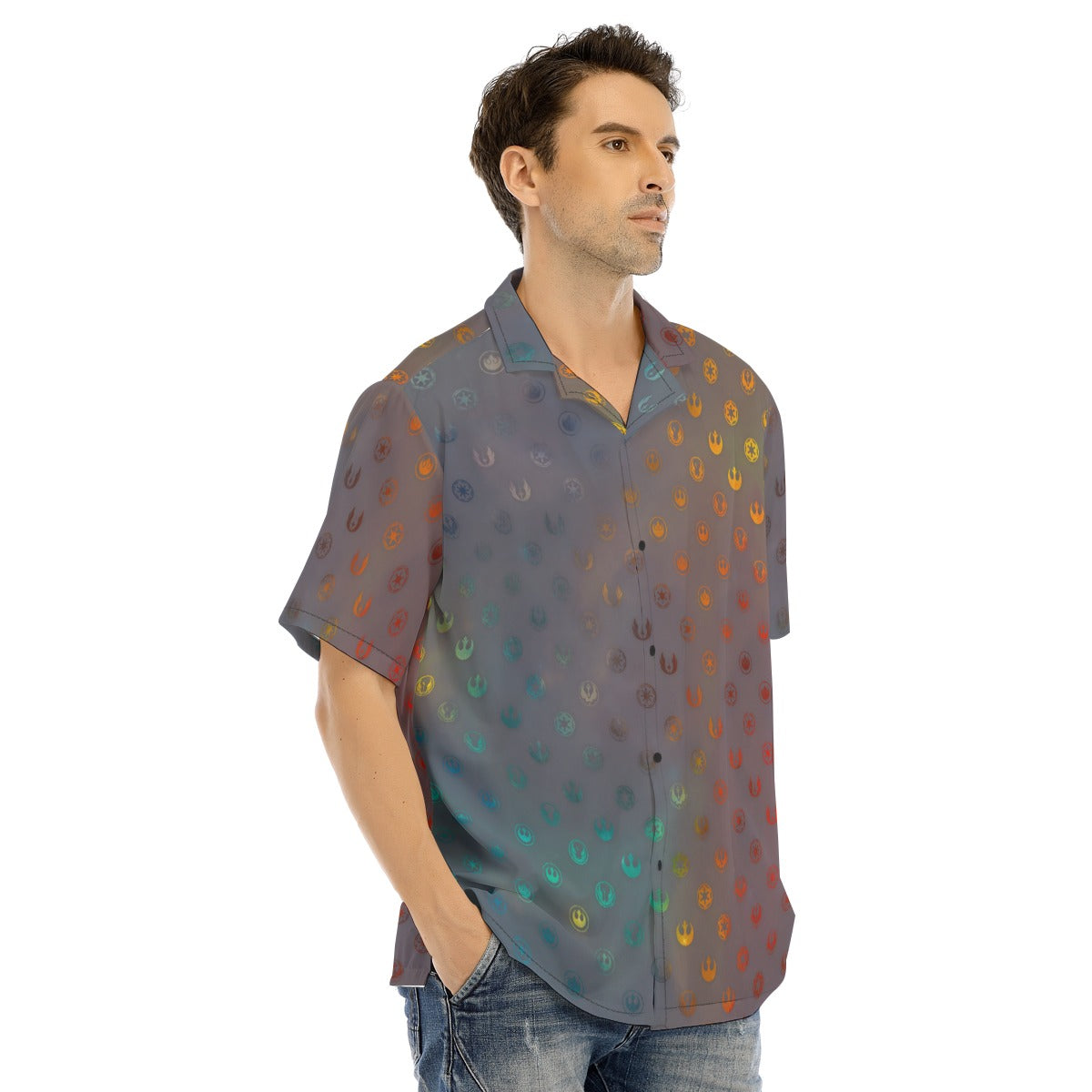 Galaxy Far Away - Men's Hawaiian Button Up Shirt