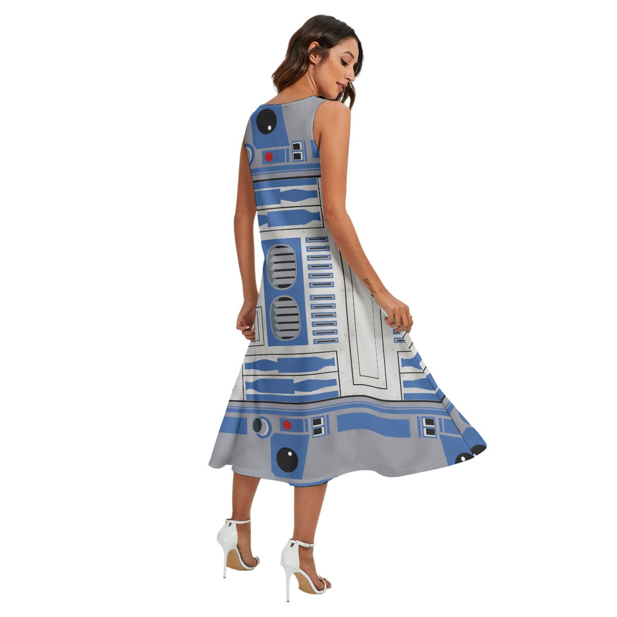 Little Blue Droid - Women’s Diagonal Pocket Midi Dress