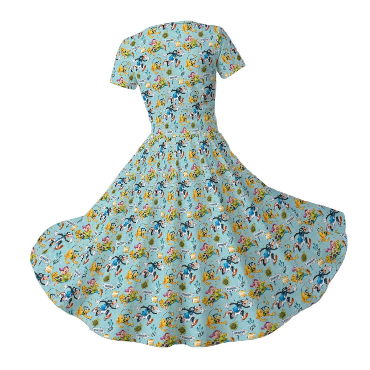 Cheerful Race Day Dashers - Women's V-Neck Ruched Midi Dress