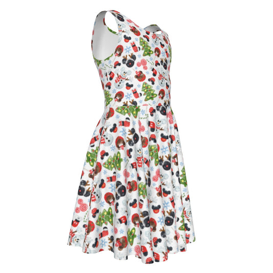 Mouse Magic Christmas - Kid's Sleeveless Skater Dress