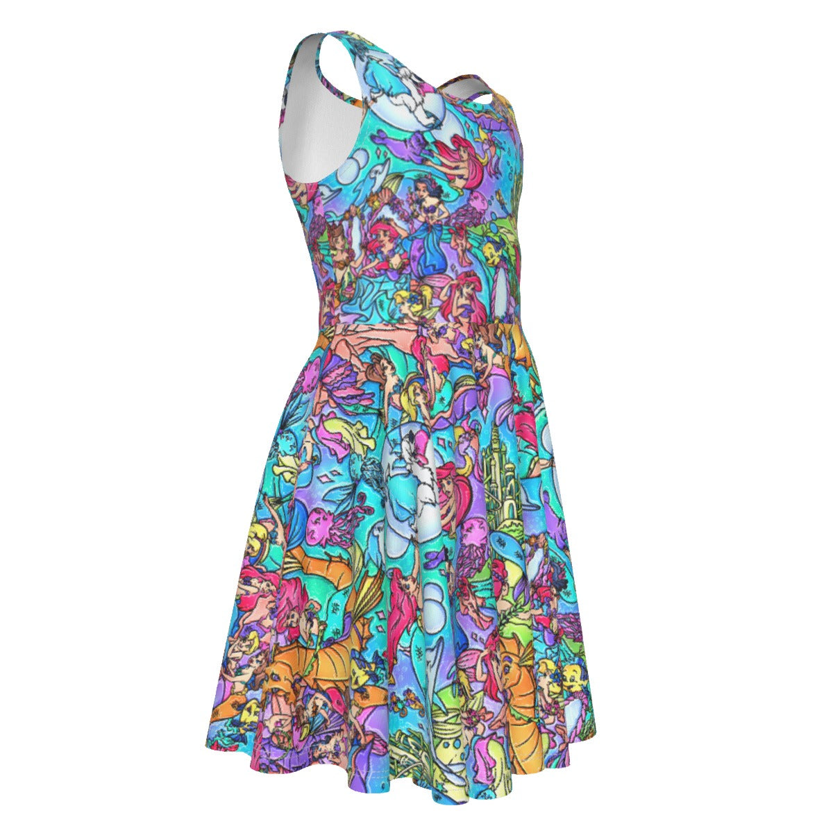 Under the Sea Storybook Scenes - Kid's Sleeveless Skater Dress