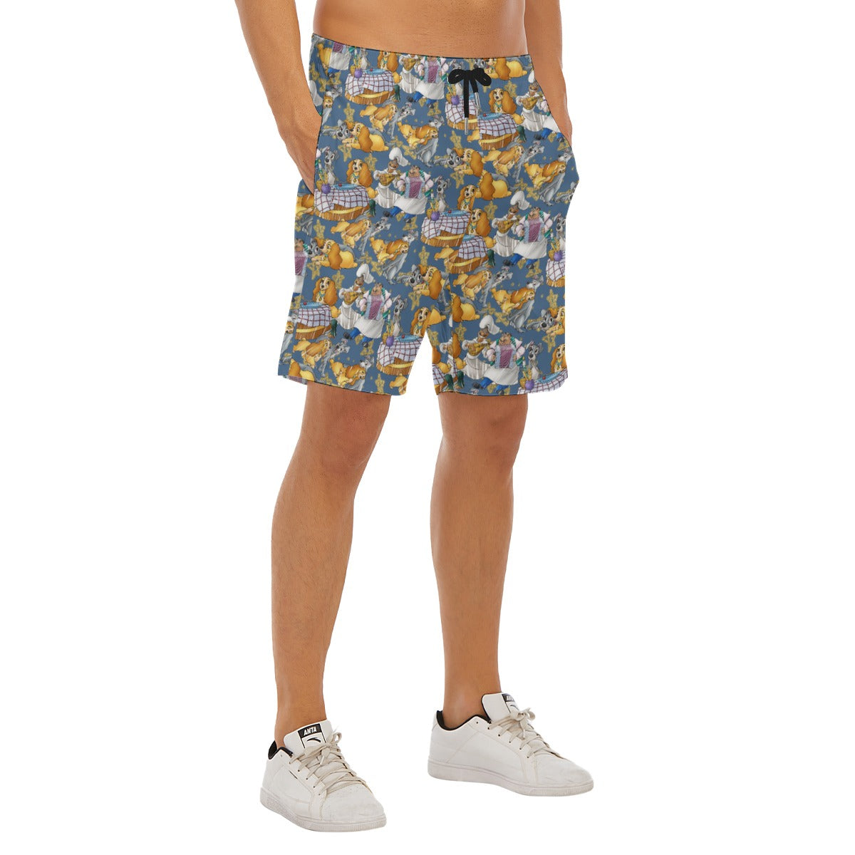 Puppy Love Sketchched - Men’s Pocket Beach Shorts