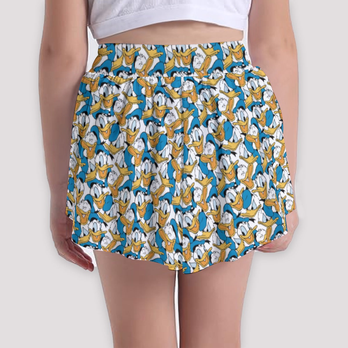 Many Faces of Feisty Duck - Girls’ Flowy Pocket Shorts