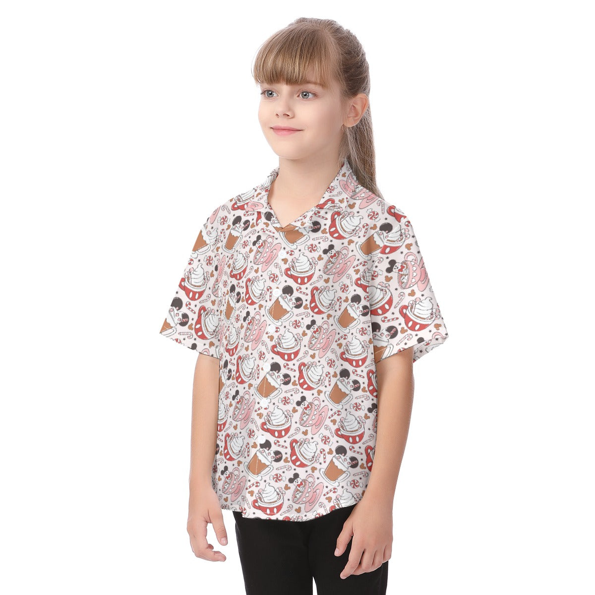 Magic Mouse Hot Chocolate - Kid's Hawaiian Button Up Shirt