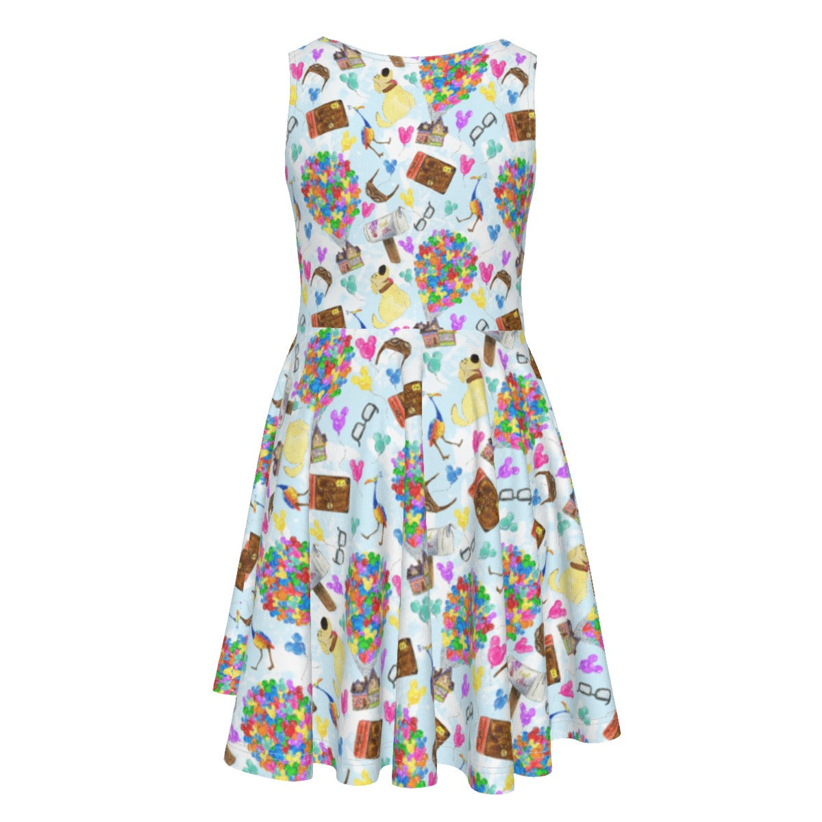 Up Adventure Icons - Kid's Sleeveless Skater Dress