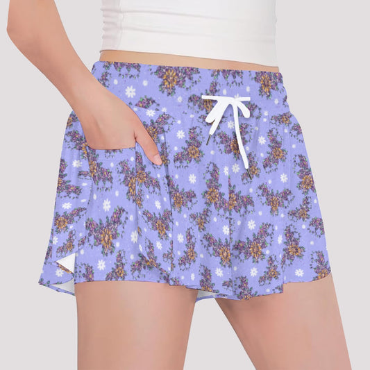 Blooming Bats - Girls’ Flowy Pocket Shorts