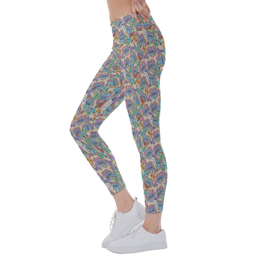 Tattoo Hearts Island Mischief - Women's Yoga Leggings