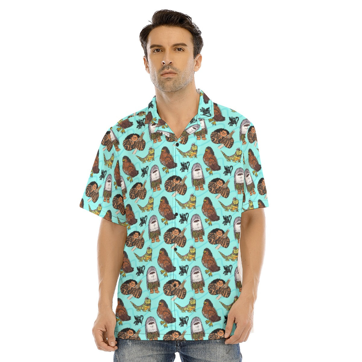 Shapeshifting Island Hero - Men's Hawaiian Button Up Shirt