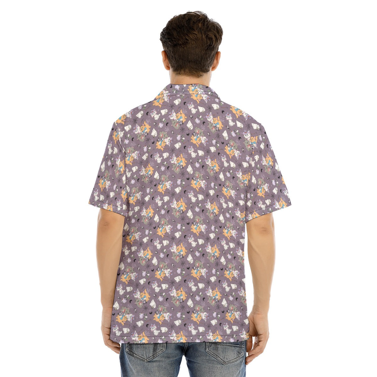 Spooky Fancy Felines - Men's Hawaiian Button Up Shirt