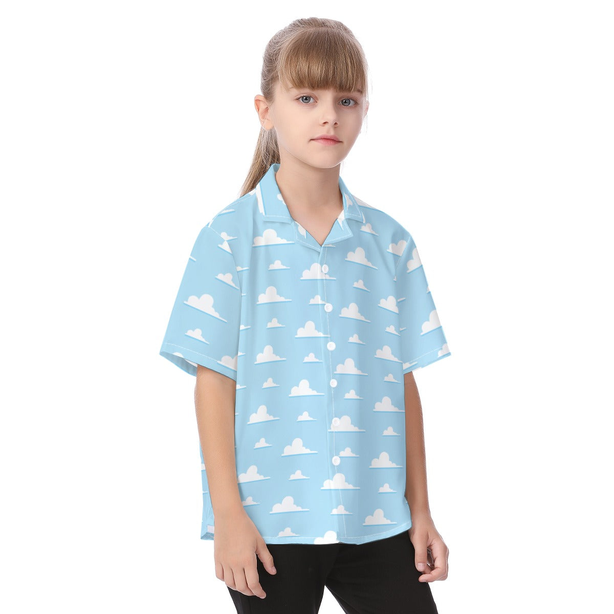 Andy’s Room Clouds - Kid's Hawaiian Button Up Shirt