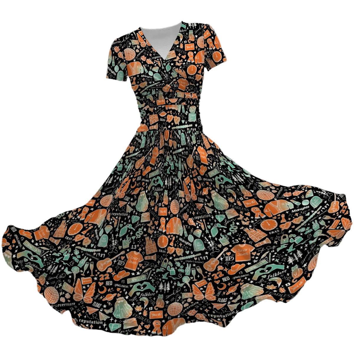 Showgirl Era Icons - Women's V-Neck Ruched Midi Dress