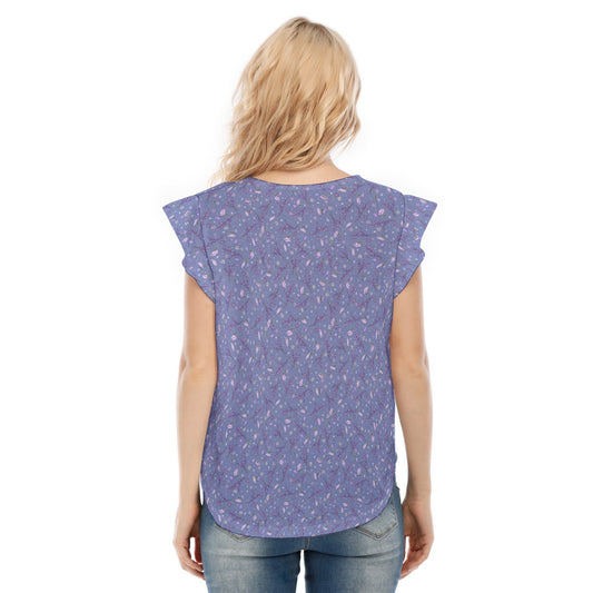 Lavender Vibes - Women’s Flutter Sleeve Top