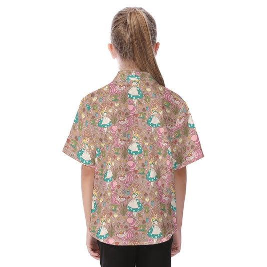 Whimsical Wonderland Cottagecore - Kid's Hawaiian Button Up Shirt